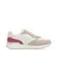 Beige Rieker Damen Sneaker Low W0607-80 mit leichter und griffiger Sohle. Schuh Innenseite.
