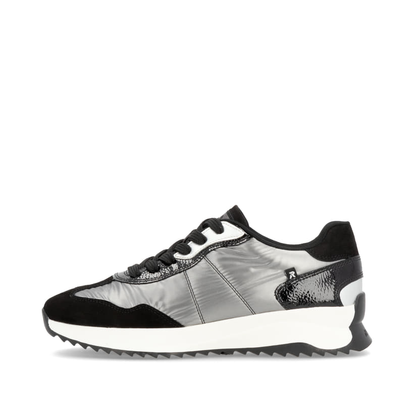 Rosane Rieker Damen Sneaker Low W1304-31 mit strapazierfähiger Sohle. Schuh Außenseite gespiegelt.