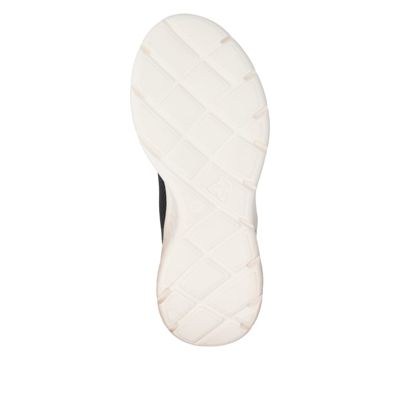 Schwarze Rieker Sport Damen Sneaker Low W4400-01. Schuh Laufsohle.