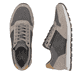 Graue Rieker Herren Sneaker Low B0505-42 mit Reißverschluss sowie Extraweite I. Schuh von oben, liegend.