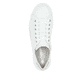 Weiße Rieker Damen Sneaker Low N59W1-80 mit einer Schnürung. Schuh von oben.
