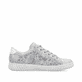 Baskets basses Rieker argent pour femme N0900-90 avec motif floral. Côté intérieur de la chaussure.