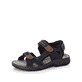 Meeresblaue Rieker Herren Trekkingsandalen 26158-14 mit einem Klettverschluss. Schuh seitlich schräg.