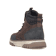 Schwarz-dunkelbraune Rieker Herren Schnürstiefel B9310-24 aus Rauleder. Schuh von hinten.