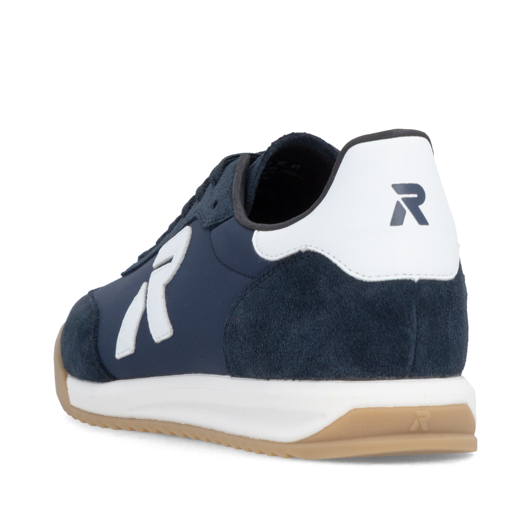 Baskets basses Rieker bleues pour homme U4000-14 avec lacets. Chaussure vue de dessus.