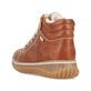 Braune Rieker Damen Schnürstiefel 74233-24 mit wasserabweisender TEX-Membran. Schuh von hinten.