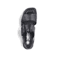 Schwarze Rieker Riemchensandaletten 62663-01 mit trendigen Schnalle. Schuh von oben.