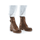 Nougatbraune Rieker Damen Hochschaftstiefel 91694-24 mit einer robusten Profilsohle. Schuh Innenseite