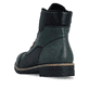 Blau-schwarze Rieker Damen Schnürstiefel 73510-90 mit farbenfrohen Details. Schuh von hinten.