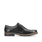 Glanzschwarze Rieker Herren Schnürschuhe 13200-00 mit einer robusten Profilsohle. Schuh Innenseite
