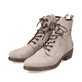
Hellbeige Rieker Damen Stiefeletten Y0820-64 mit Schnürung und Reißverschluss. Schuhpaar schräg.