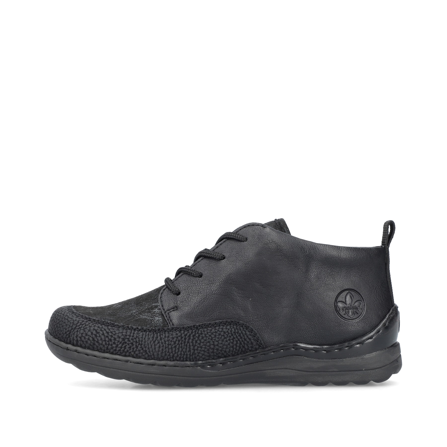 Champagnerfarbene Rieker Damen Slipper 487C0-60 mit einem Klettverschluss. Schuh Außenseite gespiegelt.