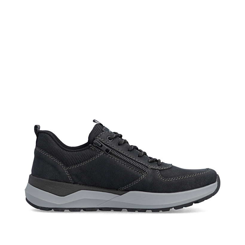 Chaussures à lacets Rieker noires hommes 06002-00 avec fermeture éclair. Côté intérieur de la chaussure.