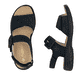 Blaue Rieker Damen Riemchensandalen 64588-14 mit trendigen Schnalle. Schuh von oben, liegend.