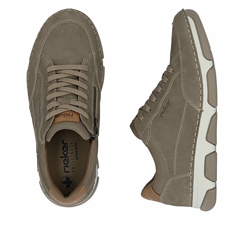 Braune Rieker Herren Schnürschuhe 15900-25 aus Glattleder. Schuh von oben, liegend.