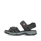 Schwarze Rieker Damen Trekkingsandalen 68851-02 mit einem Klettverschluss. Schuh Außenseite.