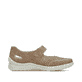 Beige Rieker Ballerinas 48996-62 mit modernen Ziernähten sowie Klettverschluss. Schuh Innenseite.