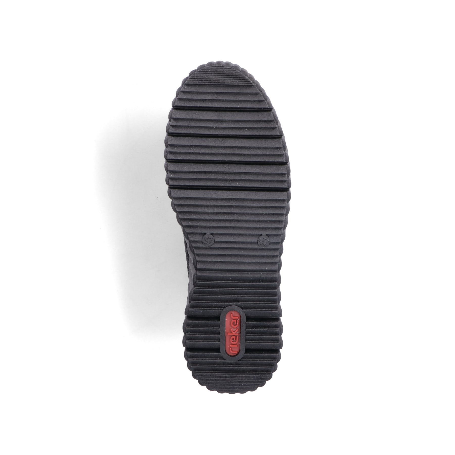 Schwarze Rieker Damen Kurzstiefel N2550-00 mit wasserabweisender TEX-Membran. Schuh Laufsohle.