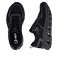 Schwarze Rieker Herren Sneaker Low U3504-00 mit Schnürung sowie abgesetztem Logo. Schuh von oben, liegend.