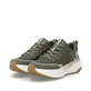 Grüne Rieker Sport Damen Sneaker Low W4501-54. Schuhpaar seitlich schräg.