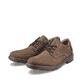 
Kaffeebraune Rieker Herren Schnürschuhe B4610-22 mit Schnürung sowie einer Profilsohle. Schuhpaar schräg.