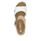 Weiße Rieker Keilsandaletten 67476-38 mit trendigen Schnalle. Schuh von oben.
