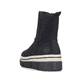 Schwarze Rieker Damen Kurzstiefel Y6364-00 mit einem Reißverschluss. Schuh von hinten.