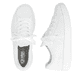 Baskets basses Rieker blanches lavables pour homme U1904-80 avec lacets. Chaussure vue de dessus, couchée.
