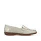 Goldene Rieker Damen Loafer 47656-90 mit Gummizug sowie extra weicher Decksohle. Schuh Innenseite.