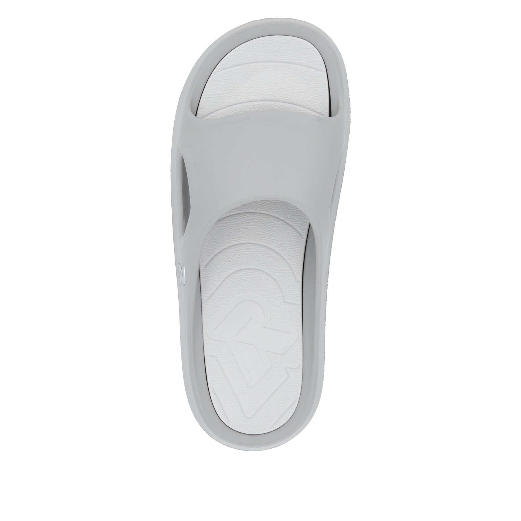 Graue Rieker Herren Pantoletten U3450-40 mit ultraleichter und flexibler Sohle. Schuh von oben.