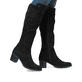 Schwarze Rieker Damen Hochschaftstiefel Y2050-01 mit einem Reißverschluss. Schuh am Fuß.