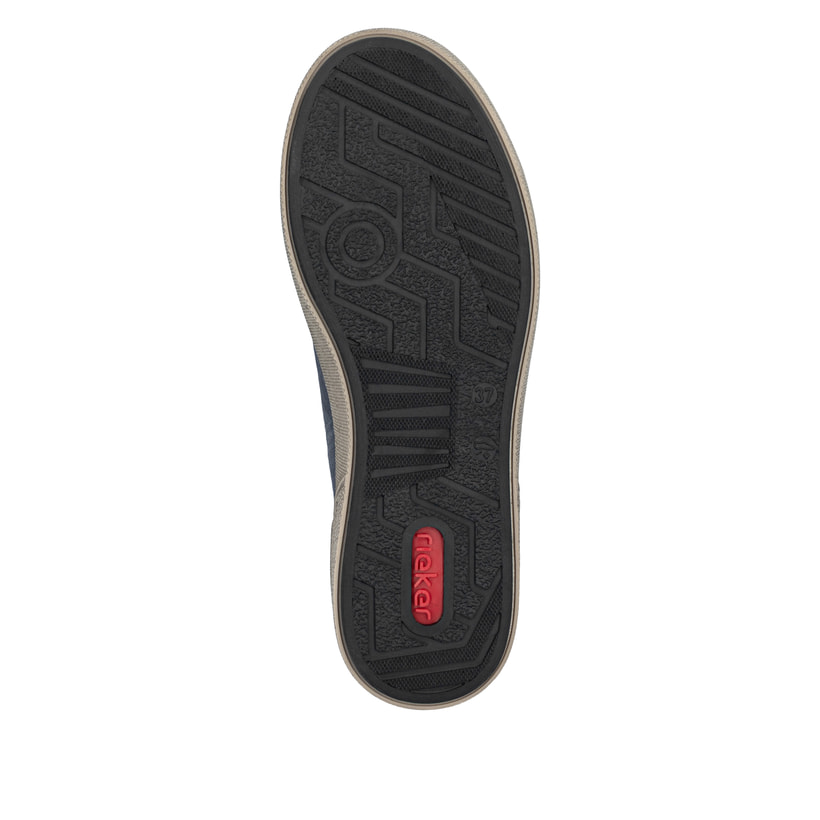 Dunkelblaue Rieker Damen Sneaker High X0709-14 aus Glattleder mit Reißverschluss. Schuh Laufsohle.
