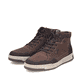 Dunkelbraune Rieker Herren Sneaker High 36042-25 aus Rauleder. Schuhpaar seitlich schräg.