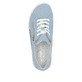Blaue Rieker Damen Schnürschuhe 42424-10 mit runden Ziernähten. Schuh von oben.