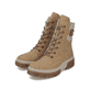 
Kamelbraune Rieker Damen Schnürstiefel X8621-20 mit Schnürung und Reißverschluss. Schuhpaar schräg.
