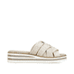 Beige Rieker Damen Pantoletten V0208-60 mit der schmalen Passform E 1/2. Schuh Innenseite.