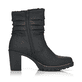 Tiefschwarze Rieker Damen Stiefeletten Y2591-01 mit Reißverschluss sowie Blockabsatz. Schuh Innenseite