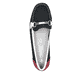 Blaue Rieker Damen Loafer 40065-14 mit der schmalen Passform E 1/2. Schuh von oben.