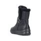 Schwarze Rieker Damen Kurzstiefel Z0081-00 aus Glattleder mit weichem Kragen. Schuh von hinten.