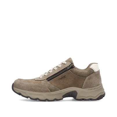 Braune Rieker Herren Schnürschuhe 11400-25 mit Reißverschluss sowie Extraweite I. Schuh Außenseite.