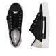 Schwarze Rieker Damen Sneaker Low N4931-00 mit einer Schnürung. Schuh von oben, liegend.