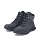 Pazifikblaue Rieker Damen Clogs M5090-14 mit ultra leichter und flexibler Sohle. Schuh Außenseite gespiegelt.