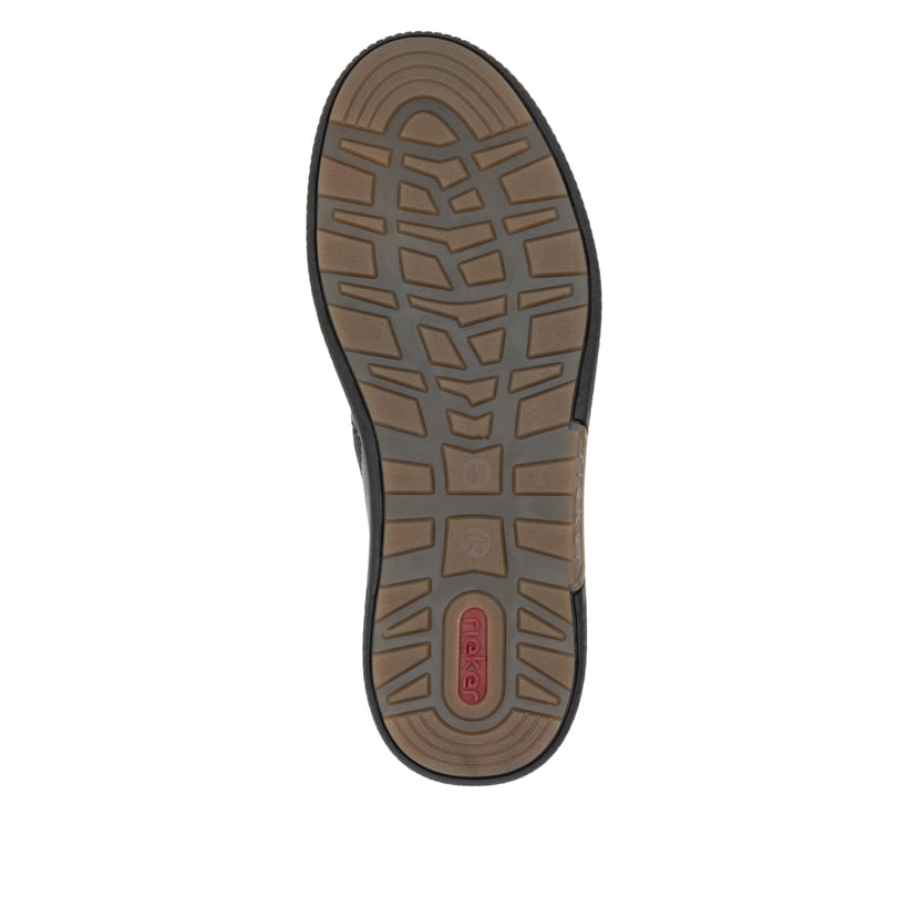 Schwarze Rieker Herren Schnürstiefel B3343-00 aus Glattleder. Schuh Laufsohle.