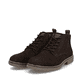 Dunkelbraune Rieker Herren Schnürstiefel 33106-25 aus Rauleder. Schuhpaar seitlich schräg.