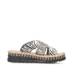 Mules Rieker multicolores femme V7989-91 avec imprimé animal à la mode. Côté intérieur de la chaussure.