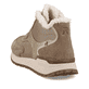 Beige Rieker Damen Sneaker High W0660-64 mit einer leichten und griffigen Sohle. Schuh von hinten.