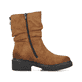 Braune Rieker Damen Kurzstiefel 76062-24 mit Reißverschluss sowie Komfortweite G. Schuh Innenseite.