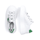 Weiße Rieker Damen Sneaker Low N5455-80 mit Reißverschluss sowie Schlangenmuster. Schuh von oben, liegend.