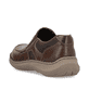Braune Rieker Herren Slipper 03092-24 mit Elastikeinsatz sowie der Extraweite H. Schuh von hinten.