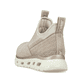 Beige Rieker Damen Slipper M6053-62 mit einer ultra leichten und flexiblen Sohle. Schuh von hinten.